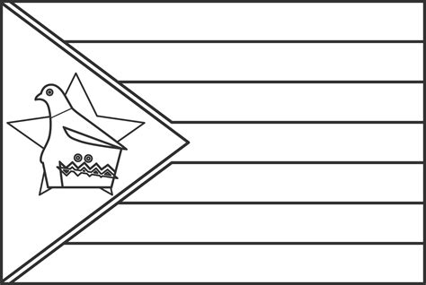 Zimbabwe flag, for color the flag. Draft flag. 29709854 PNG