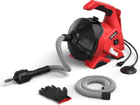 POPULO 30FT 120V Portable Electric Drain Auger, 5/16" Inner Core Cable ...