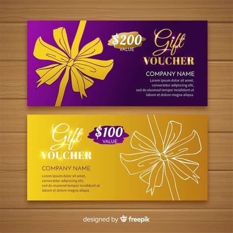 Voucher de presente | Vetor Grátis