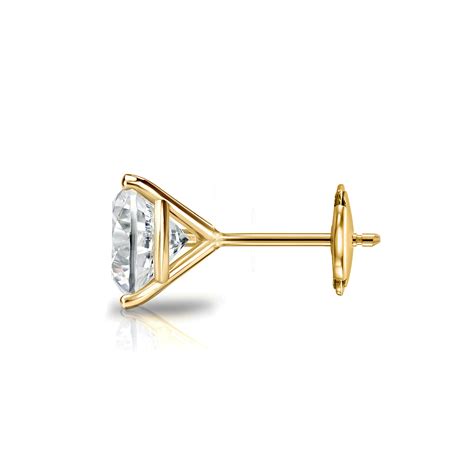 Lab Grown Diamond Single Stud Earring Round 1.25 ct. tw. (D-E, VVS) 18k ...