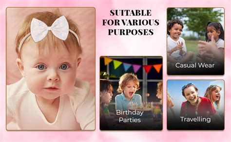 PALAY 4pcs Hair Bands for Baby Girls, Elastic Headbands With Embroidery ...