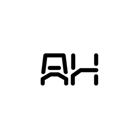 AH-Monogramm-Logo-Design, Buchstabe, Text, Name, Symbol, monochromes ...