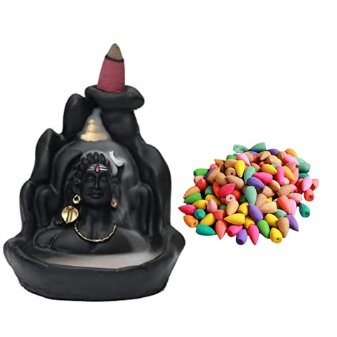 J JIYANSH CREATION Lord Shiva Adiyogi Shiva Backflow Smoke Fountain ...