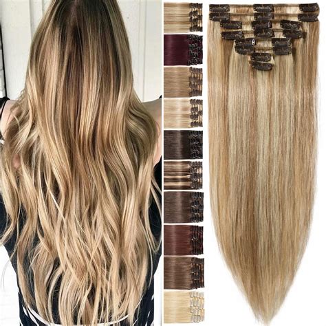Benehair 100% Real Remy Human Hair Extensions Clip In 8Pcs Hair Weft ...