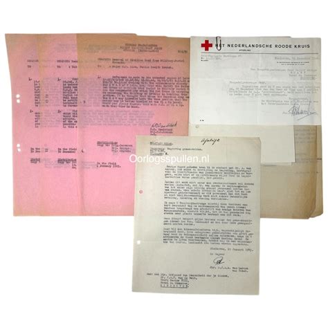 Original WWII Dutch/Allied set of documents regarding the burial of ...