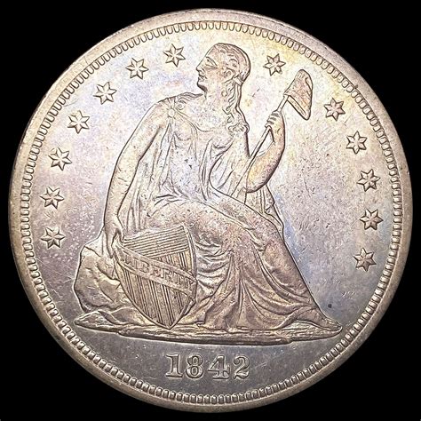 1842 Seated Liberty Dollar NEARLY UNCIRCULATED