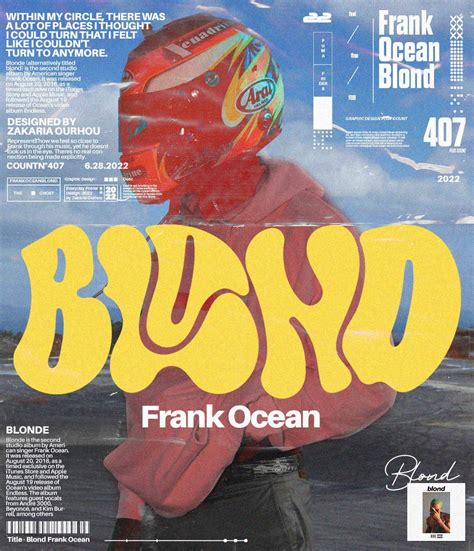 Frank Ocean, Blond Cover Design By Zakaria Ourhou | New wall, Desenho ...
