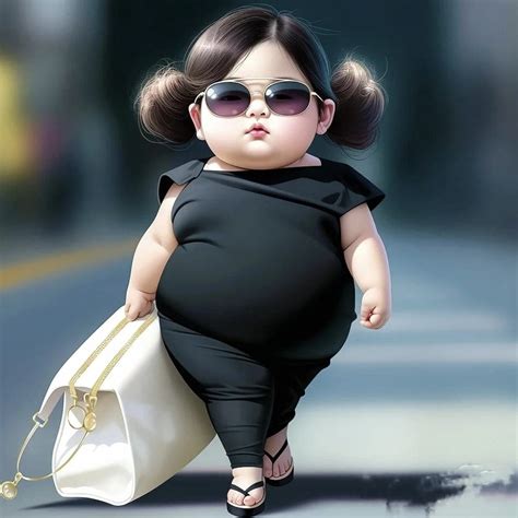 网上最火的小胖妞头像,Ai小胖妞微信头像图片