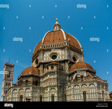 Florence Cathedral or Duomo with dome designed by Filippo Brunelleschi. Florence, Italy Stock ...