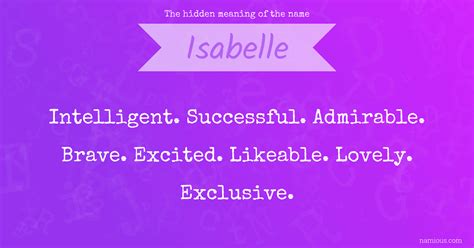 The hidden meaning of the name Isabelle | Namious
