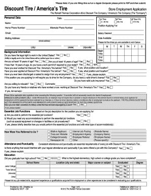 Discount Tire Application - Fill and Sign Printable Template Online