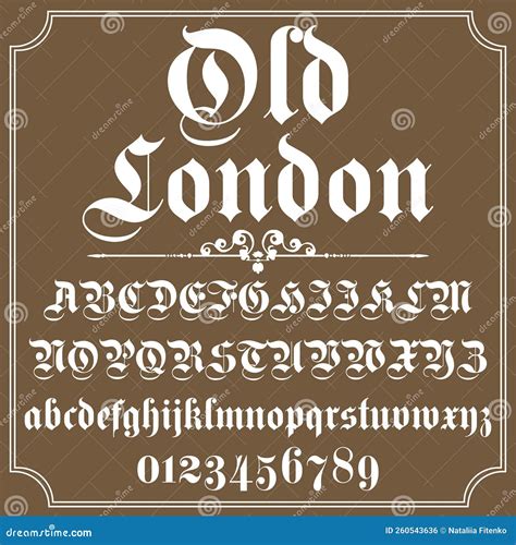 Vintage Label Typeface Named Old London.Font. Typeface. Script Stock ...