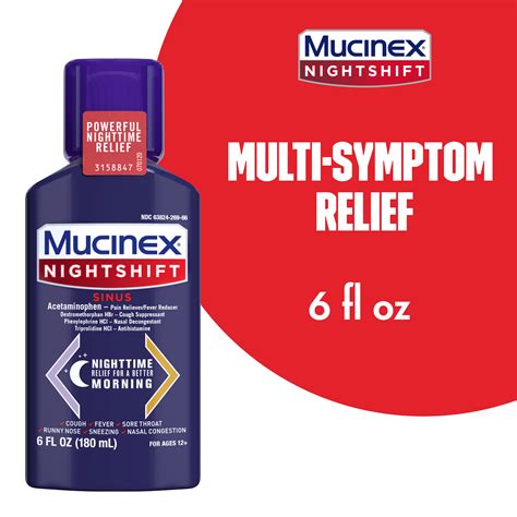 Buy MUCINEX® Nightshift® Sinus 6 fl. oz. Relieves Fever, Sore Throat ...
