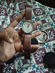TIMEWEAR Analog White Number Dial Brown Leather Strap Watch for Men ...