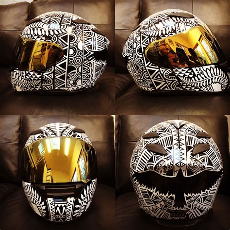 Helmet black and white design. Custom motorcycle helmet by Brandon ...