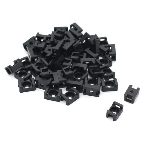 (100 Of Pack) Black 4.5mm Cable Tie Mount Base Saddle Type Mount Screw ...