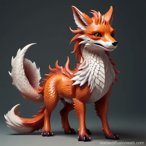 Fox Dragon: Mythical Creature Hybrid | Stable Diffusion Online