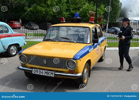 Old Soviet Car VAZ 2101 in the Version of the Police Car Editorial Stock Photo - Image of ...