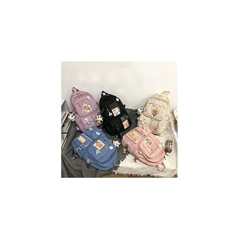 Buy Kawaii Backpack with Pins Kawaii School Backpack Cute Aesthetic ...