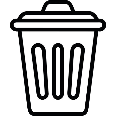 A black and white trash can icon 49674228 PNG
