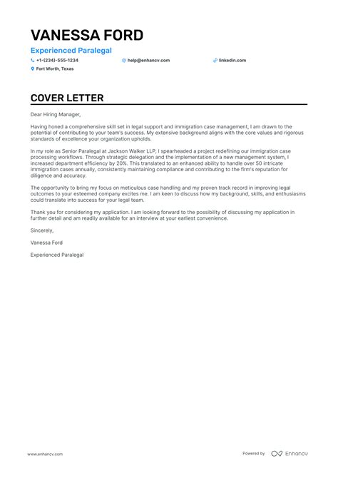 7 Professional Paralegal Cover Letter Examples and Template for 2025 ...