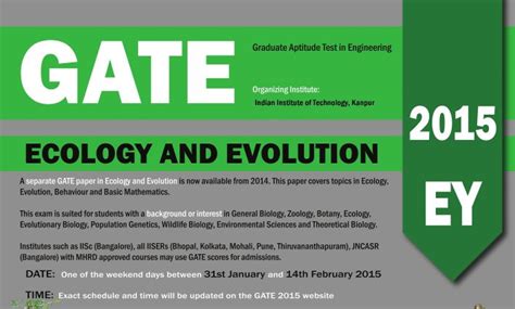 GATE 2015 Ecology and Evolution (EY) paper | Centre for Ecological ...