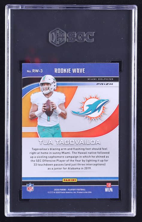 Tua Tagovailoa 2020 Playoff Rookie Wave Pink #3 RC (SGC 10) | Pristine ...