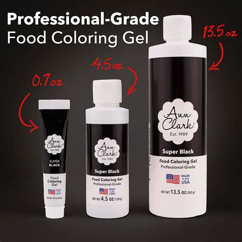 Ann Clark Super Black Food Coloring Gel, .70 oz. - Vegan, Kosher, Non ...