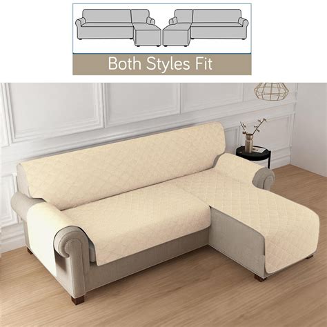 Buy Beige Reversible Sofa Cover for L Shape Sofa Set – HOKIPO | Har ...