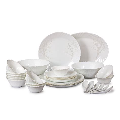 Cello Imperial Winter Frost Opalware Dinner Set, 11 inch Full Plate, 33 ...