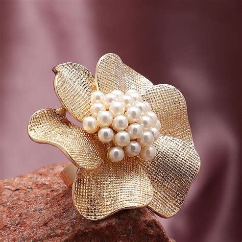 Buy SOHI Gold Plated Beaded Ring Online