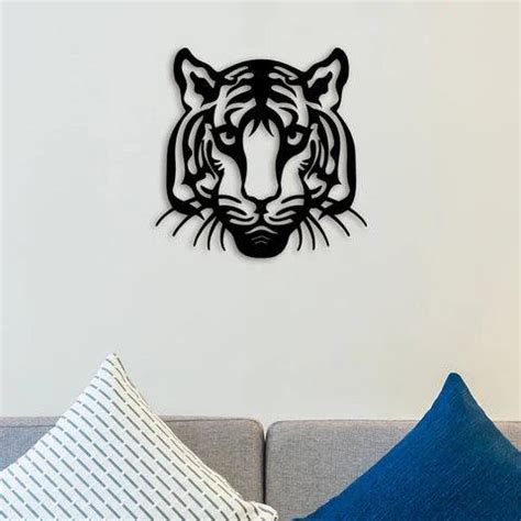 Lovely Tiger Face Metal Wall Art – Decor Mantra