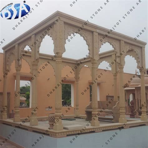 Dholpur Pink Sandstone Gazebo – Dharajyot Stone Art
