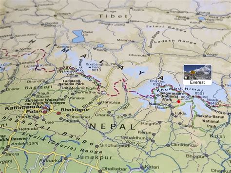 Where is Mount Everest Located, Mount Everest Map