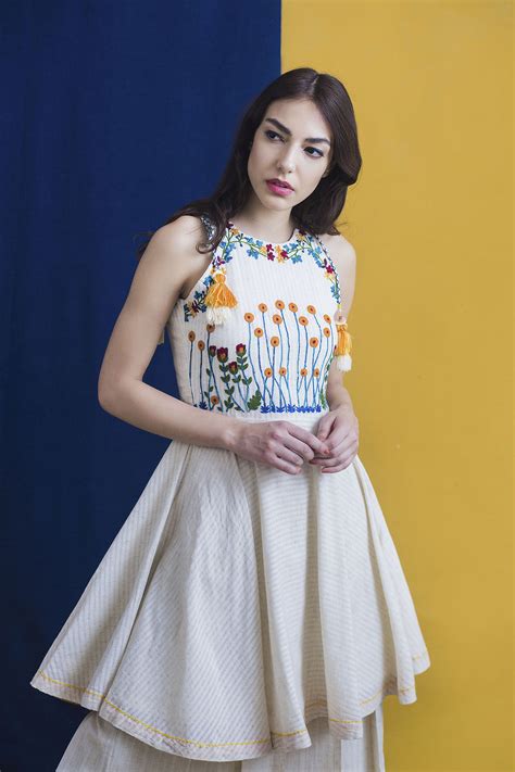 Ivory Floral Hand embroidered Dresses | Co-ord sets – The right cut store