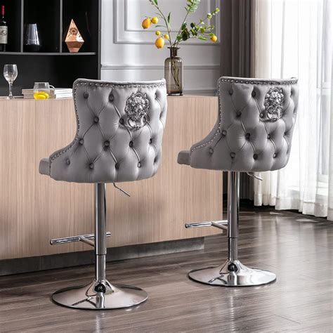 Set Di 2 Sgabelli Da Bar In Stile Industriale - Struttura Metallo, Seduta Truciolato, Altezza 64 Cm, Portata 100 Kg - Grige E Nero