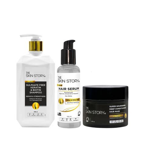 Sulphate Free Keratin Shampoo, Hair Serum & Hair Mask – The Skin Story