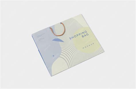 Premium PSD | Card paper carry bag mockup with string