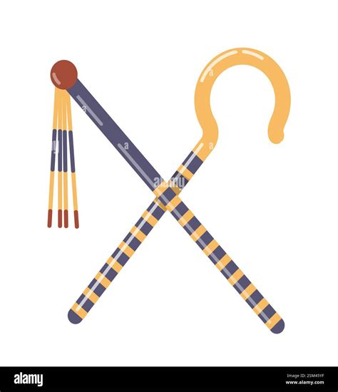 Ancient Egyptian crook and flail symbol on white background Stock ...