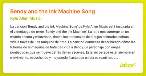 Significado de la canción BENDY AND THE INK MACHINE SONG (Kyle Allen ...