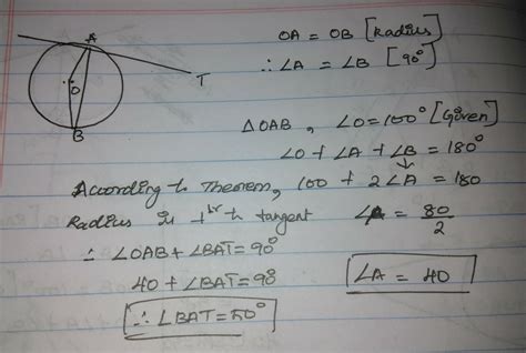 in the fig. o is the centre of the circle AB is a chord and AT is ...