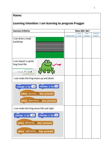 Image result for MIT Scratch Code Frogger Coding