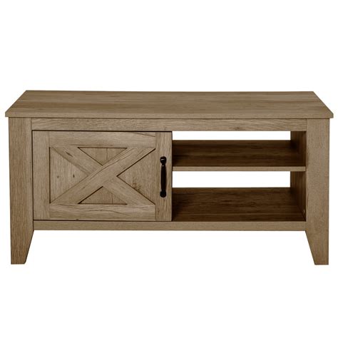 HomCom Farmhouse Coffee Table with Enclosed Storage | Ubuy India