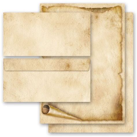 Motiv-Briefpapier Set ALTE PAPIERROLLE (Variante A) 40-teilig | Paper