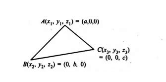 A plane makes intercept OA, OB , OC , whose measurements are a, b, c on ...