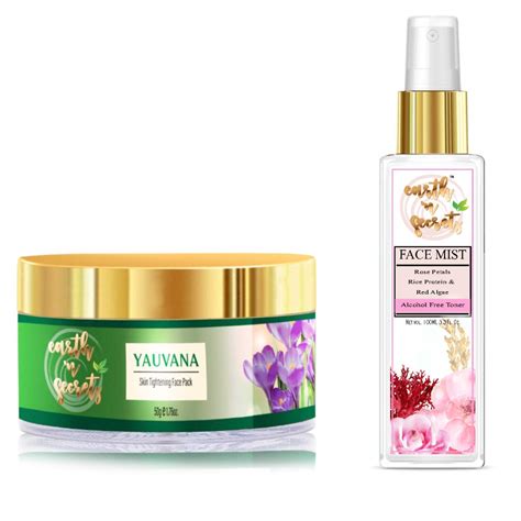 Earth N Secrets Herbal Skin Tightening Face Pack Mask and Rose Petals ...