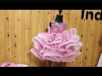 Buy Onion Pink Layered Net Gown Party Wear Dress for Girls