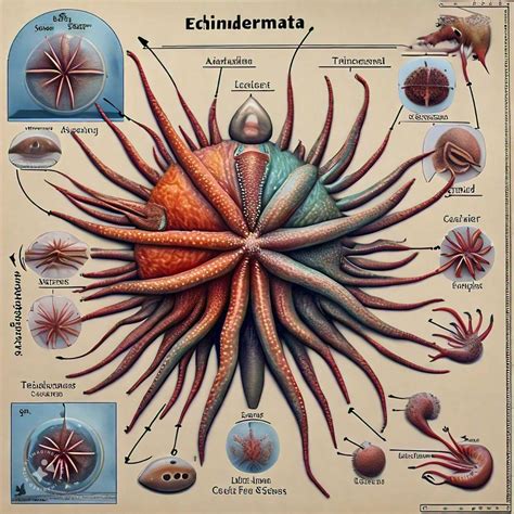 Labeled echinodermata diagram - Brainly.in