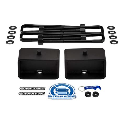 Buy Supreme Suspensions - 3" Rear Lift Blocks + Forged Flat-Top U-Bolts ...