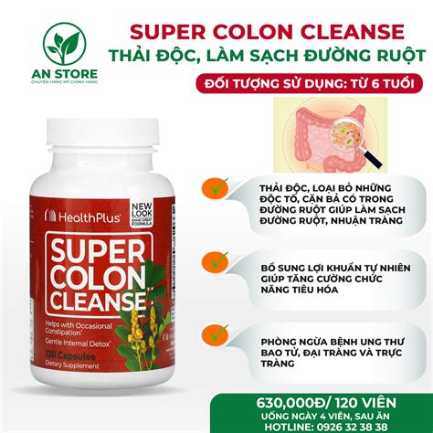 Viên Uống Thải Độc Ruột HealthPlus Super Colon Cleanse - Hàng Chuẩn Nội ...